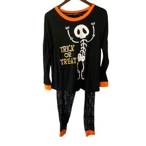 Joykith Halloween Trick Or Treat Black & Orange Pajamas
